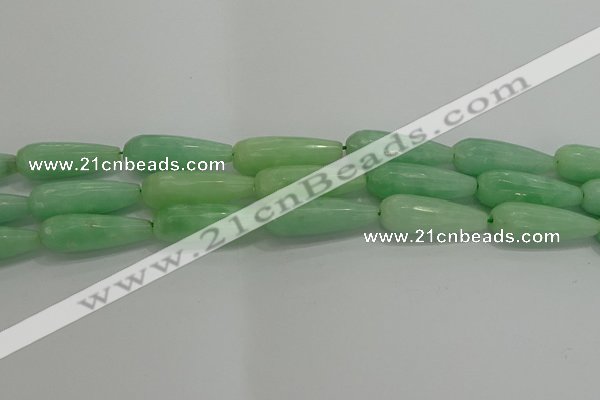 CTR146 15.5 inches 10*30mm faceted teardrop jade gemstone beads