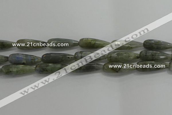 CTR147 15.5 inches 10*30mm faceted teardrop labradorite beads