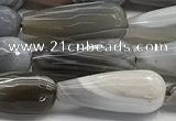 CTR154 15.5 inches 8*20mm faceted teardrop grey Botswana agate beads