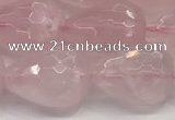 CTR158 15.5 inches 12*16mm faceted teardrop rose quartz beads