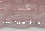CTR159 15.5 inches 10*20mm faceted teardrop rose quartz beads