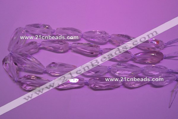 CTR200 13*18mm - 18*38mm faceted teardrop white crystal beads