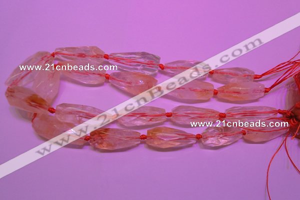 CTR201 15*30mm - 18*45mm faceted teardrop citrine gemstone beads