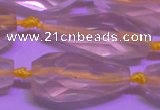 CTR202 15*35mm - 20*42mm faceted teardrop lemon quartz beads