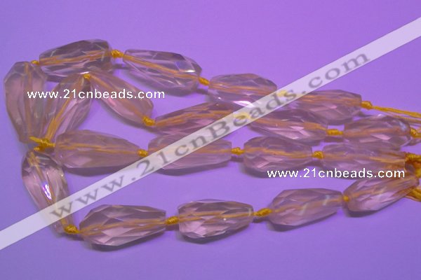 CTR202 15*35mm - 20*42mm faceted teardrop lemon quartz beads