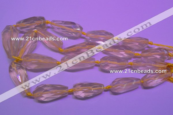 CTR202 15*35mm - 20*42mm faceted teardrop lemon quartz beads