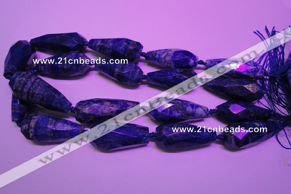 CTR208 16*35mm - 18*43mm faceted teardrop lapis lazuli beads