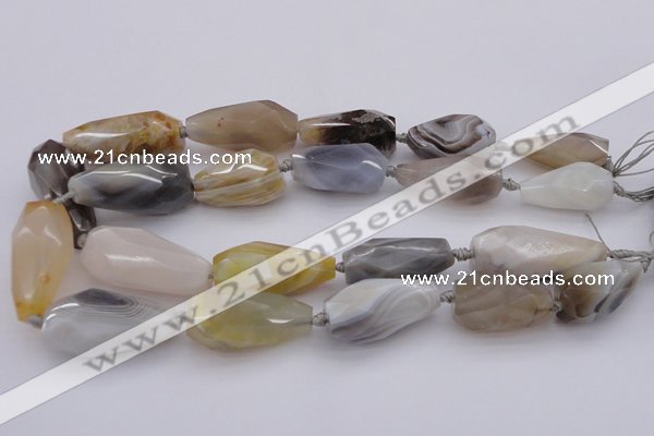 CTR212 15.5 inches 15*25mm - 16*40mm faceted teardrop Botswana agate beads