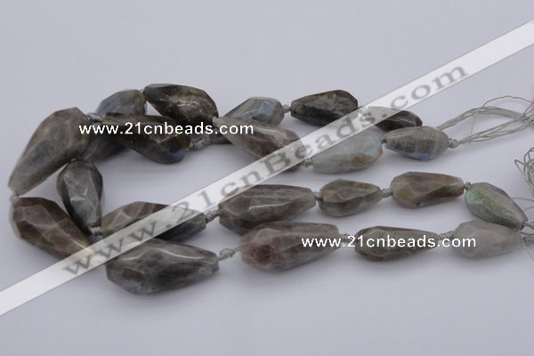 CTR214 15.5 inches 15*25mm - 16*40mm faceted teardrop labradorite beads