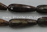 CTR30 15.5 inches 10*30mm faceted teardrop bronzite gemstone beads