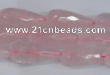 CTR301 15.5 inches 12*25mm faceted teardrop rose quartz beads