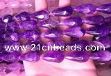 CTR306 15.5 inches 10*25mm faceted teardrop dogtooth amethyst beads