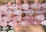 CTR350 15.5 inches 15*25mm faceted teardrop rose quartz beads