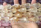 CTR351 15.5 inches 15*25mm faceted teardrop citrine beads