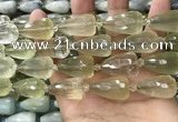 CTR352 15.5 inches 15*25mm faceted teardrop lemon quartz beads