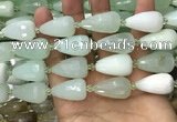 CTR357 15.5 inches 15*25mm faceted teardrop light prehnite beads