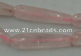 CTR40 15.5 inches 10*40mm faceted teardrop rose quartz beads