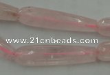 CTR40 15.5 inches 10*40mm faceted teardrop rose quartz beads