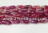 CTR440 15.5 inches 8*20mm faceted teardrop agate beads wholesale