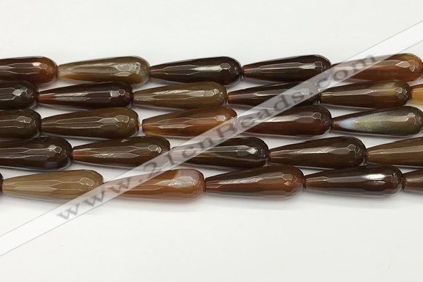 CTR452 15.5 inches 10*30mm faceted teardrop agate beads wholesale