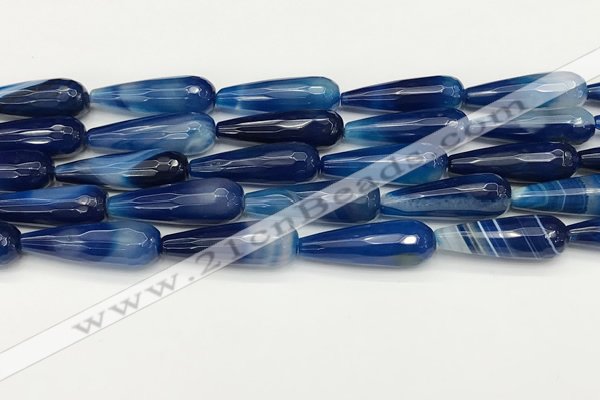 CTR458 15.5 inches 10*30mm faceted teardrop agate beads wholesale