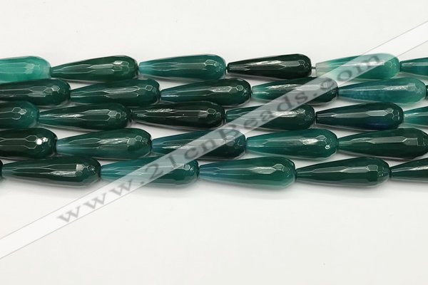 CTR462 15.5 inches 10*30mm faceted teardrop agate beads wholesale