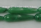 CTR50 15.5 inches 10*40mm faceted teardrop green aventurine beads