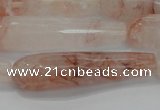 CTR57 15.5 inches 10*40mm faceted teardrop pink quartz beads