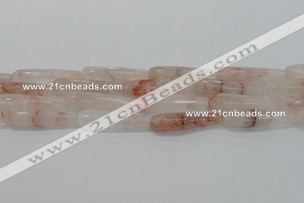 CTR57 15.5 inches 10*40mm faceted teardrop pink quartz beads