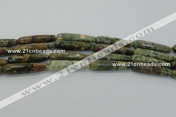 CTR59 15.5 inches 10*40mm faceted teardrop rhyolite gemstone beads