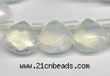 CTR602 Top drilled 10*10mm faceted briolette opalite beads wholesale