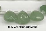 CTR607 Top drilled 10*10mm faceted briolette green aventurine beads