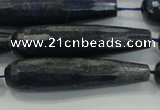 CTR61 15.5 inches 10*40mm faceted teardrop lapis lazuli beads