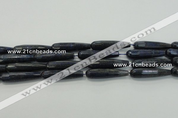 CTR61 15.5 inches 10*40mm faceted teardrop lapis lazuli beads