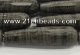 CTR62 15.5 inches 10*40mm faceted teardrop zebra jasper beads