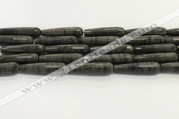 CTR62 15.5 inches 10*40mm faceted teardrop zebra jasper beads