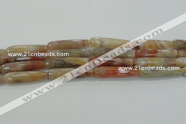 CTR63 15.5 inches 10*40mm faceted teardrop yellow agate beads