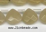 CTR634 Top drilled 13*13mm faceted briolette yellow aventurine beads