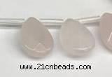 CTR660 Top drilled 10*14mm faceted briolette rose quartz beads