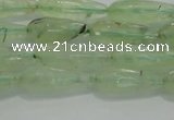 CTR72 15.5 inches 6*16mm faceted teardrop green rutilated quartz beads