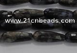 CTR78 15.5 inches 6*16mm faceted teardrop grey opal gemstone beads