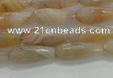 CTR80 15.5 inches 6*16mm faceted teardrop yellow agate beads