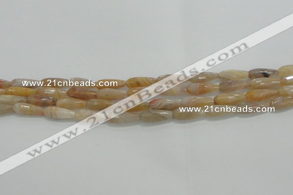 CTR80 15.5 inches 6*16mm faceted teardrop yellow agate beads