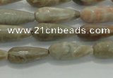 CTR81 15.5 inches 6*16mm faceted teardrop chrysanthemum agate beads