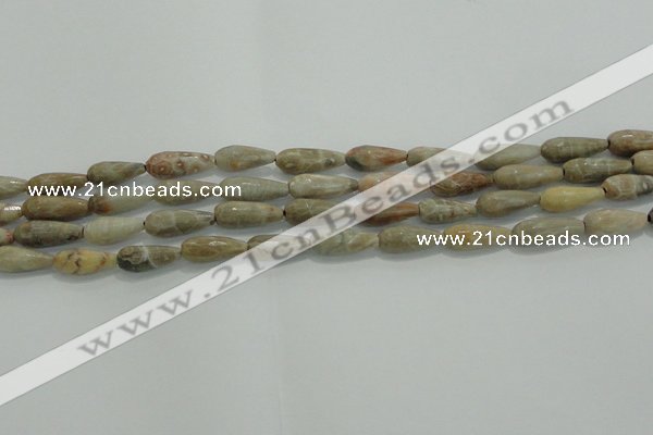 CTR81 15.5 inches 6*16mm faceted teardrop chrysanthemum agate beads