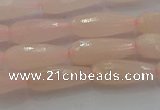 CTR84 15.5 inches 6*16mm faceted teardrop peach stone beads