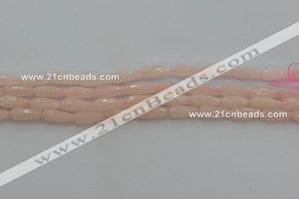 CTR84 15.5 inches 6*16mm faceted teardrop peach stone beads