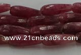 CTR86 15.5 inches 6*16mm faceted teardrop strawberry quartz beads