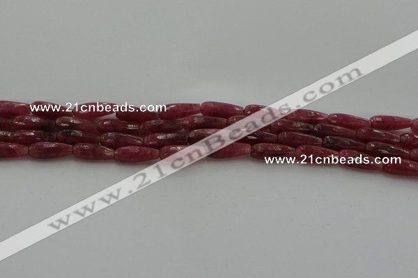 CTR86 15.5 inches 6*16mm faceted teardrop strawberry quartz beads