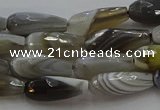 CTR87 15.5 inches 6*16mm faceted teardrop grey botswana agate beads